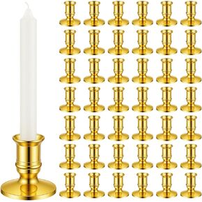 46 قطعة من حاملات الشموع المستدقة، حامل شموع من البلاستيك الذهبي حامل شمعدان مزخرف لحفلات الزفاف، الحفلات، قطعة مركزية للطاولة، ديكور المهرجانات in Kuwait