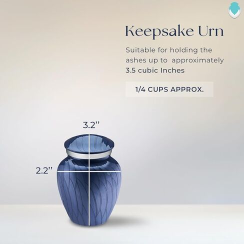Geturns Embrace Keepsake Personalized Dolphin Cremation Urns for Human Ashes I Pearl Cobalt Blue Funeral Urn for Women and Men with Double Side Engraving I 3.5 lbs in Saudi Arabia