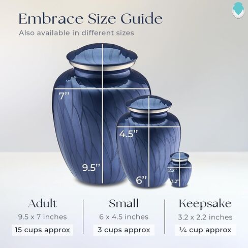 Geturns Embrace Keepsake Personalized Dolphin Cremation Urns for Human Ashes I Pearl Cobalt Blue Funeral Urn for Women and Men with Double Side Engraving I 3.5 lbs in Saudi Arabia