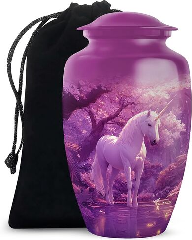 الجرار يونيكورن للرماد البشري للنساء - الجرار التذكارية لحرق زهر الكرز للعائلة - جرة جنازة للرجال - جرة للأم والأب - هدية مزخرفة للذكور والإناث - صغيرة - 3 بوصة، مجموعة من 4 in Kuwait