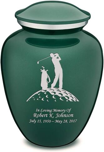 Geturns Embrace Small Personalized Golf Cremation Urns for Human Ashes I Green Funeral Urn for Men and Women I 44 lbs in Saudi Arabia