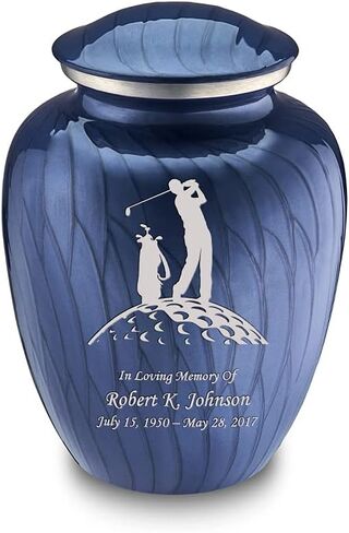 Geturns Embrace Small Personalized Golf Cremation Urns for Human Ashes I Green Funeral Urn for Men and Women I 44 lbs in Saudi Arabia