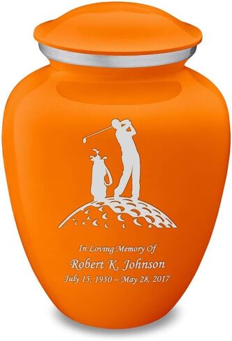Geturns Embrace Small Personalized Golf Cremation Urns for Human Ashes I Green Funeral Urn for Men and Women I 44 lbs in Saudi Arabia