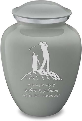 Geturns Embrace Small Personalized Golf Cremation Urns for Human Ashes I Green Funeral Urn for Men and Women I 44 lbs in Saudi Arabia