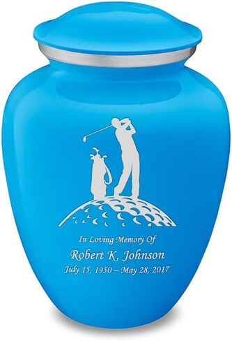 Geturns Embrace Small Personalized Golf Cremation Urns for Human Ashes I Green Funeral Urn for Men and Women I 44 lbs in Saudi Arabia