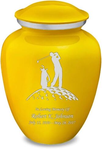 Geturns Embrace Small Personalized Golf Cremation Urns for Human Ashes I Green Funeral Urn for Men and Women I 44 lbs in Saudi Arabia