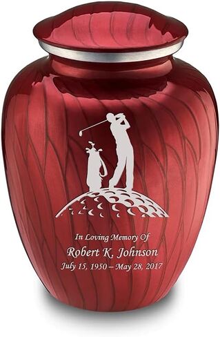 Geturns Embrace Small Personalized Golf Cremation Urns for Human Ashes I Green Funeral Urn for Men and Women I 44 lbs in Saudi Arabia