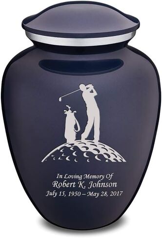 Geturns Embrace Small Personalized Golf Cremation Urns for Human Ashes I Green Funeral Urn for Men and Women I 44 lbs in Saudi Arabia