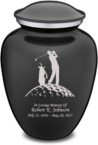 Geturns Embrace Small Personalized Golf Cremation Urns for Human Ashes I Green Funeral Urn for Men and Women I 44 lbs in Saudi Arabia
