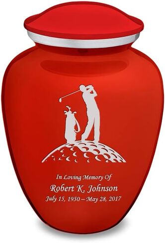 Geturns Embrace Small Personalized Golf Cremation Urns for Human Ashes I Green Funeral Urn for Men and Women I 44 lbs in Saudi Arabia