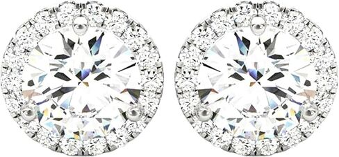 1-5 Carat Round Halo Diamond Earrings 14K Gold Value Collection Screw Back in Saudi Arabia