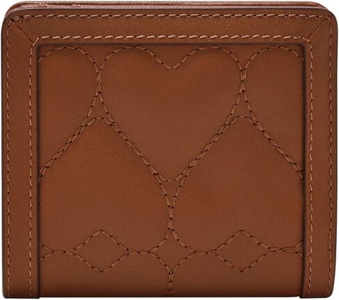 Fossil Women's Logan Leather RFID Blocking Small Bifold Wallet, Brown Hearts in Saudi Arabia