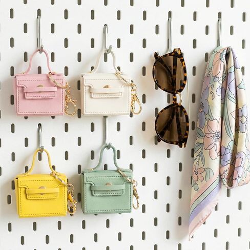 4 قطع من سلسلة مفاتيح حقيبة الظهر الصغيرة، 4 ألوان حقيبة محفظة للعملات المعدنية للنساء، حقيبة أحمر الشفاه من جلد البولي يوريثان، سلسلة مفاتيح لتغيير الحقيبة مع أبازيم لإكسسوارات حقيبة مستحضرات التجميل in Kuwait