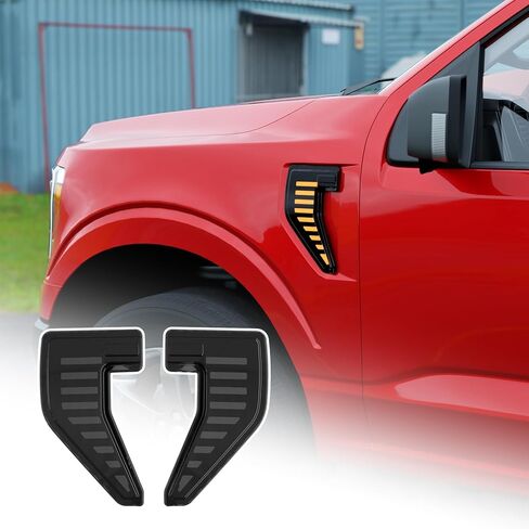 أضواء علامة جانبية متوافقة مع 2024-2025 Ford F150 مصابيح علامة جانبية التوصيل والتشغيل ABS البلاستيك الإسكان أضواء LED مقاومة للماء مصابيح مساعدة لملحقات 2024 F-150 (نمط الشريط 2PCS) in Saudi Arabia