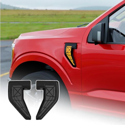 Side Marker Lights Compatible with 2024-2025 Ford F150 Side Marker Lamps Plug-and-Play ABS Plastic Housing Waterproof LED Lights Auxiliary Lamps for 2024 F-150 Accessories (Strip Pattern 2PCS) in Kuwait