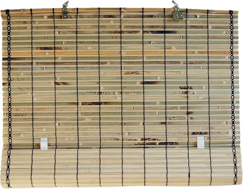 Seta Direct, Natural Bamboo Slat Tortoise Shell Cordless Roll Up Window Blind 72-Inch Wide By 72-Inch Length in Kuwait