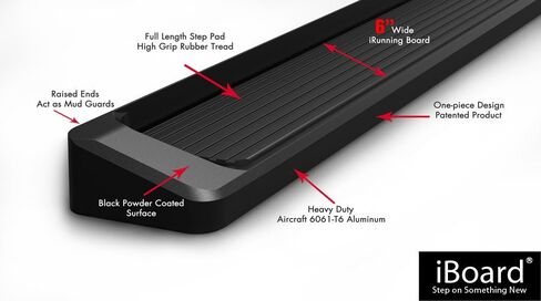Tuxtreme Running Boards 6in Black Compatible with Ram ProMaster 2014-2026 Full Size Van 136 inches 159 inches Wheelbase 3-Door (Nerf Bars Side Steps Side Bars) in Kuwait