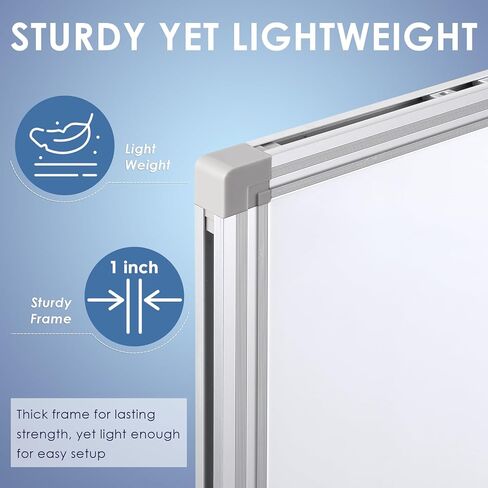 لوح مسح جاف مقاس 60 بوصة × 40 بوصة، لوحة بيضاء كبيرة للجدار مع أقلام تحديد وحامل أقلام مغناطيسي، لغرفة الاجتماعات والمكتب والمدرسة المنزلية in Kuwait