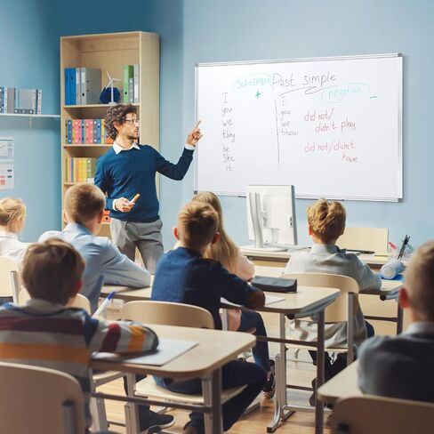 لوح مسح جاف مقاس 60 بوصة × 40 بوصة، لوحة بيضاء كبيرة للجدار مع أقلام تحديد وحامل أقلام مغناطيسي، لغرفة الاجتماعات والمكتب والمدرسة المنزلية in Kuwait