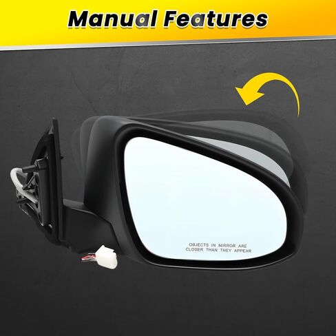 Passenger Right Side Mirror Assembly Compatible with 2015-2017 Camry Heated & Power and Manual Folding Side View Mirror 8790106040 8790206020 Black (5Pins) in Saudi Arabia