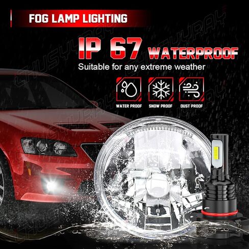CHUSYYRAY متوافق مع مجموعة مصابيح الضباب بونتياك G8 2008 2009، مصابيح ضباب أمامية LED بعدسة شفافة، مصابيح ضباب، جانب السائق والراكب 6000K أبيض بارد، التوصيل والتشغيل، حزمة من 2 in Saudi Arabia