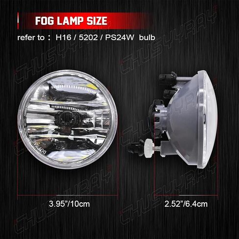 CHUSYYRAY متوافق مع مجموعة مصابيح الضباب بونتياك G8 2008 2009، مصابيح ضباب أمامية LED بعدسة شفافة، مصابيح ضباب، جانب السائق والراكب 6000K أبيض بارد، التوصيل والتشغيل، حزمة من 2 in Saudi Arabia