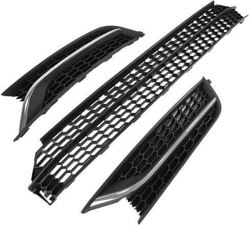 Front Bumper Lower Grille & Front Grill Fog Lamp Bezel Compatible with Volkswagen Passat 2012-2015 Replaces 561853665E 561853666E 561853677 in Saudi Arabia