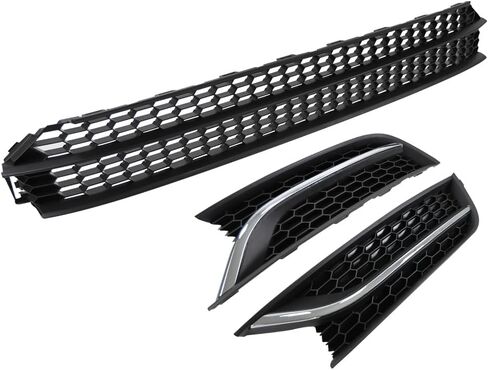 Front Bumper Lower Grille & Front Grill Fog Lamp Bezel Compatible with Volkswagen Passat 2012-2015 Replaces 561853665E 561853666E 561853677 in Saudi Arabia