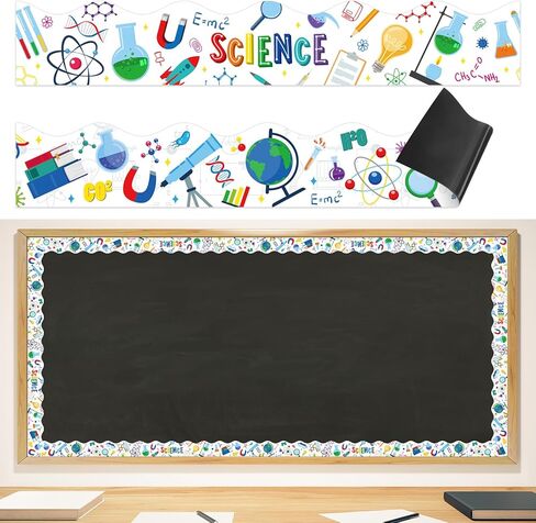 Capoda 24 Pcs Magnetic Science Bulletin Board Border Science Lab Classroom Decoration 11.8 x 2 Inch Scientific Lab Borders White Magnet Decor Trim for Back to School Classroom Scientist Supplies Decor in Saudi Arabia