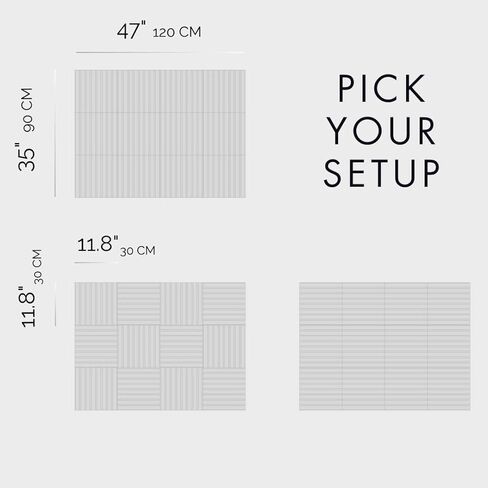 لوحة إعلانات كبيرة مقاس 48 بوصة × 36 بوصة - منظم حائط المكتب لاستبدال لوحات الفلين القديمة الخاصة بك لجدران ديكور المكتب - 12 قطعة من لوحات الحائط اللباد للاستخدام في ديكور المنزل والمكتب، وديكور الفصول الدراسية (راحة اليد) in Kuwait