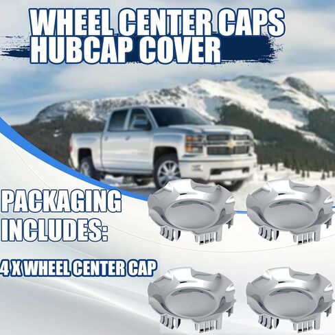 4 قطع من أغطية مركز العجلات (عجلات مقاس 20 بوصة بخمسة أذرع فقط) مناسبة لسيارة شيفروليه سيلفرادو أفالانش 2007-2013 سوبربان تاهو 2007-2014 يستبدل 9597686، 9595152 in Kuwait