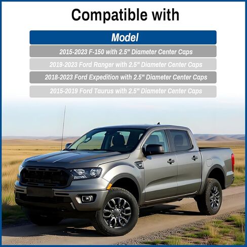 2.5In Wheel Center Cap for 2015-2025 Ford F150 Expedition Ranger Taurus Bronco Rim Hubcap PN: HL3V-1A096 HL3Z-1A096 HL3Z-1130 KL3V-1A096 ML3V-1A096, 4 PCS, Gloss Black in Saudi Arabia