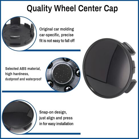 2.5In Wheel Center Cap for 2015-2025 Ford F150 Expedition Ranger Taurus Bronco Rim Hubcap PN: HL3V-1A096 HL3Z-1A096 HL3Z-1130 KL3V-1A096 ML3V-1A096, 4 PCS, Gloss Black in Saudi Arabia