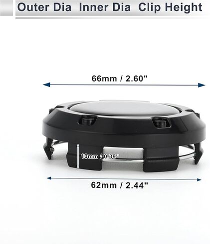 4 Pc Universal Wheel Center Caps Hub Caps Rim Center Caps OD: 66mm / 2.60" Black Plastic for Ford for Chevy with Brown Carbon Fiber Pattern Sticker in Saudi Arabia