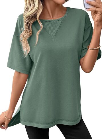 SHEWIN T Shirts for Women Crew Neck Comfort Colors Short Sleeve Shirts Spring Outfits Summer Tops for Women 2026 in Saudi Arabia