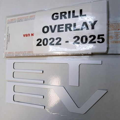 Grill Raised Plastic Letters Overlay Compatible with Silverado 2022 2023 2024 2025 2026 in White in Saudi Arabia