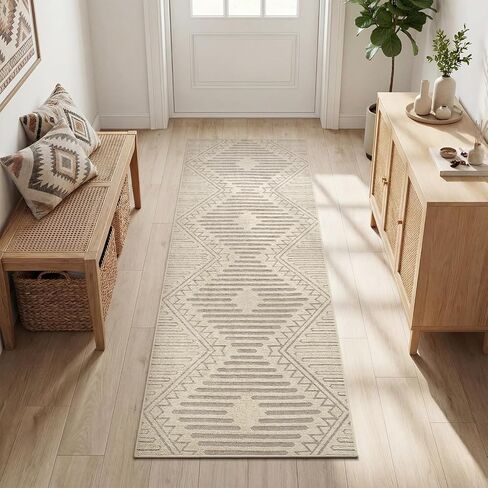 Boho Beige 5x7 Area Rugs Textured Tufted Rugs for Living Room Bedroom Nursery Rug-Carpet Washable Brown Neutral Modern Aztec Rug in Saudi Arabia