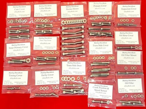 1999-2006 Harley Touring Ultra Electra Glide Road Glide Road King Street Glide Polished Stainless Steel Engine Transmission Allen Bolt KIT Set in Kuwait