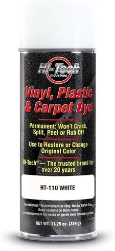 HI-TECH Big Can Vinyl, Plastic, Fabric and Carpet Spray Dye, White | Permanent Color Restorer for Carpet and Upholstery | Won't Crack, Split, Peel, or Rub Off in Kuwait