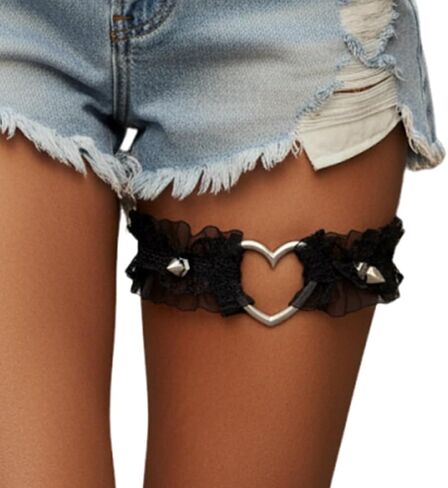 Lace Garter White Costume Garters Heart Leg Accessories for Women in Kuwait