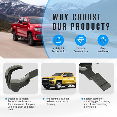 52124622 2PCS Front Cup Holder Inserts Dash Cup Holder Trim for 2017-2022 Chevy S10 Colorado Trailblazer, RG Crew Space Single Cab (Black) in Saudi Arabia