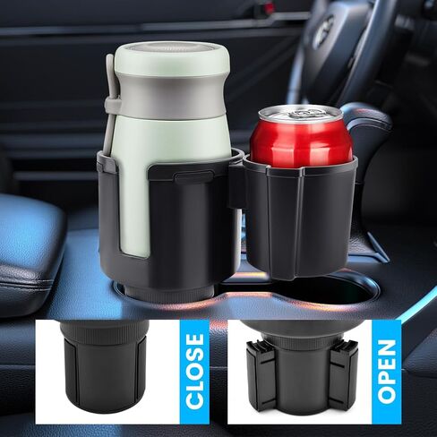 1 حزمة حامل أكواب السيارة المتوسع 2 في 1 محول مع قاعدة قابلة للتوسيع، خطاف مسند رأس مقعد السيارة 4 عبوات منظم تخزين شماعات يناسب سيارة السيارة العالمية in Kuwait