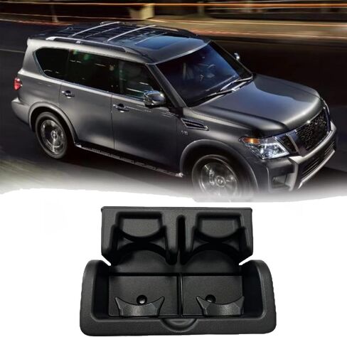 حامل أكواب وحدة التحكم الخلفية أسود لنيسان أرمادا 2017-2020، إنفينيتي QX56 2012-2013، QX80 2014-2018 حامل أكواب المقعد المركزي يستبدل 88741-1LK3D 887411LK3D in Saudi Arabia