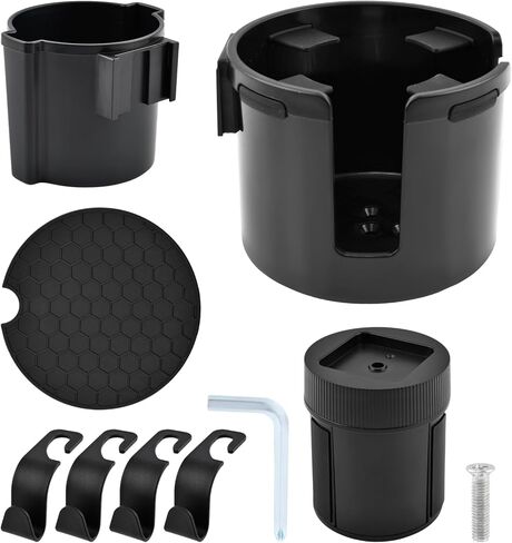 1 حزمة حامل أكواب السيارة المتوسع 2 في 1 محول مع قاعدة قابلة للتوسيع، خطاف مسند رأس مقعد السيارة 4 عبوات منظم تخزين شماعات يناسب سيارة السيارة العالمية in Kuwait