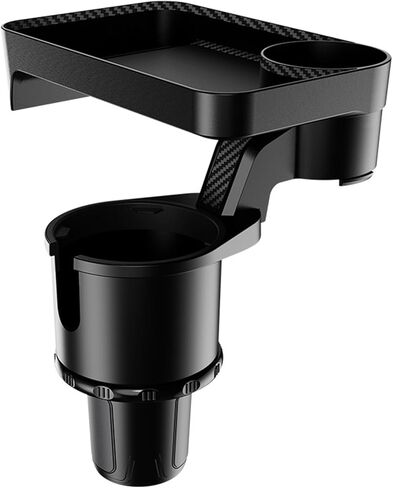 360° Rotatable Car Cup Holder Expander Tray - Adjustable Auto Food Table Desk with Anti-Slip Base, Universal Fit for Front & Back Seat, Holds Snacks, Phones, Drinks (18kg Load Capacity) in Kuwait