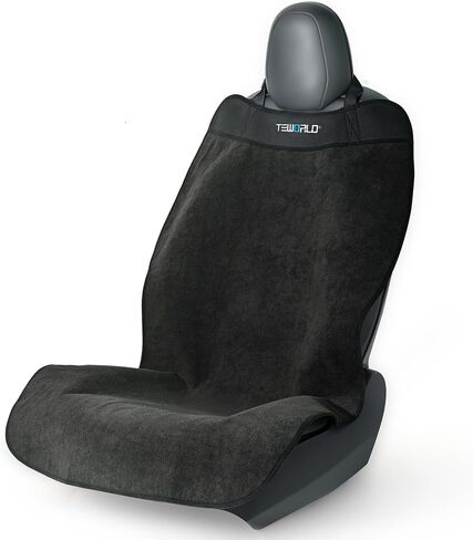 Car Seat Towel | Premium Microfiber Towel Seat Covers for Cars - Universal Fit & Waterproof | Sweatproof & Machine Washable Non-Slip Car Seat Towel Cover After Gym, Beach, Yoga (Black, 1 Pack) in Saudi Arabia