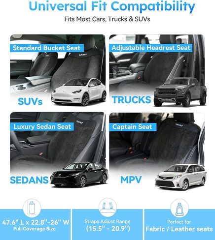 Car Seat Towel | Premium Microfiber Towel Seat Covers for Cars - Universal Fit & Waterproof | Sweatproof & Machine Washable Non-Slip Car Seat Towel Cover After Gym, Beach, Yoga (Black, 1 Pack) in Saudi Arabia