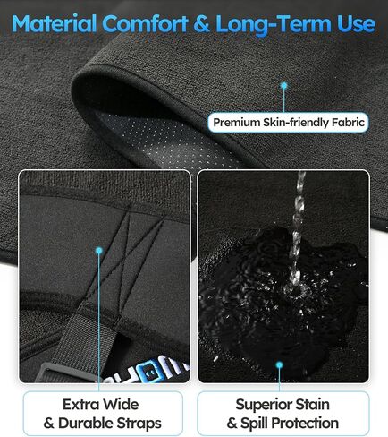 Car Seat Towel | Premium Microfiber Towel Seat Covers for Cars - Universal Fit & Waterproof | Sweatproof & Machine Washable Non-Slip Car Seat Towel Cover After Gym, Beach, Yoga (Black, 1 Pack) in Saudi Arabia