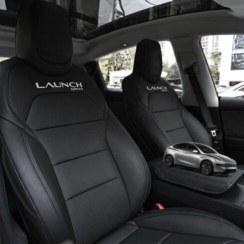 Seat Covers for Model Y Juniper Black Nappa Leather Seat Protector Set for Model Y Juniper Interior Accessories 2025 2026 in Kuwait
