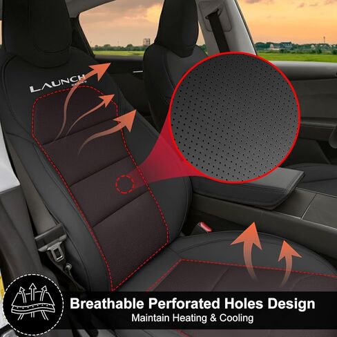 Seat Covers for Model Y Juniper Black Nappa Leather Seat Protector Set for Model Y Juniper Interior Accessories 2025 2026 in Kuwait